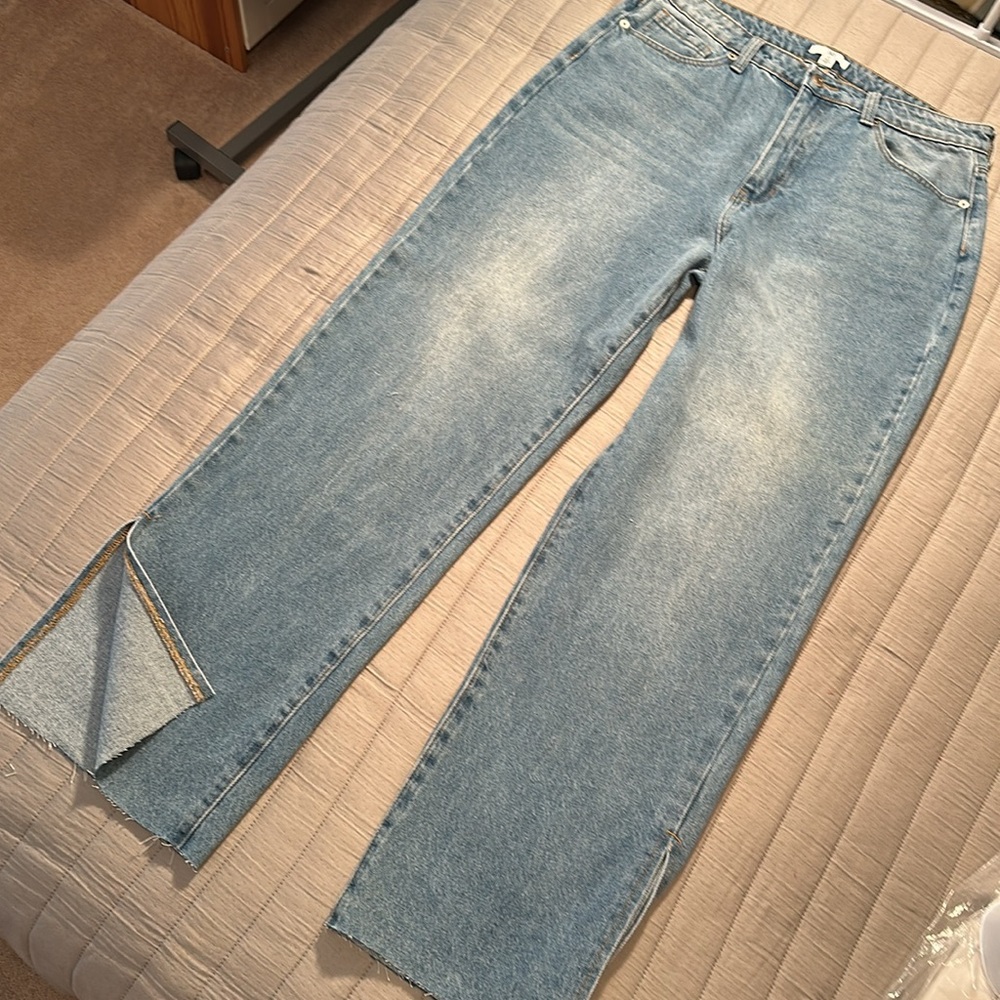 NEW Nordstrom High Rise Wide Leg Jeans, 32
